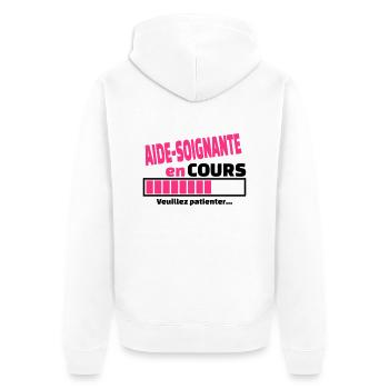 aide-soignante en cours - Veste à capuche bio Premium Unisexe - blanc - Dos - Thijin (182cm)