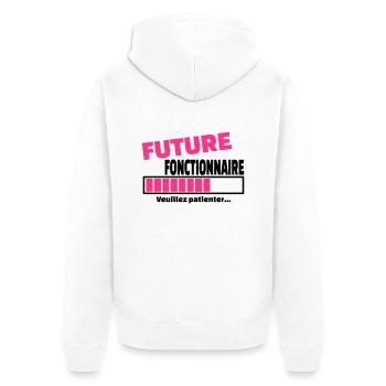 future fonctionnaire - Veste à capuche bio Premium Unisexe - blanc - Dos - Thijin (182cm)