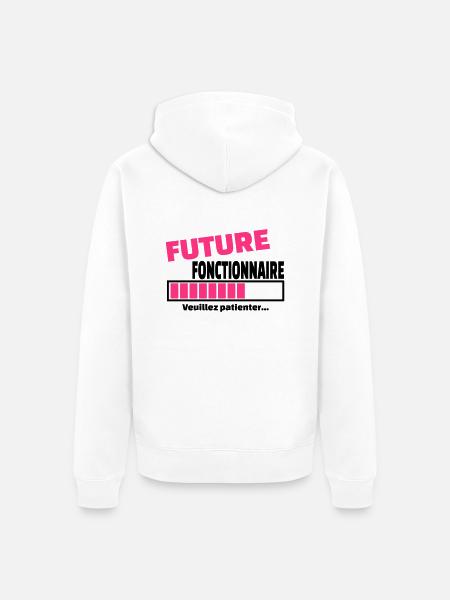 future fonctionnaire - Veste à capuche bio Premium Unisexe - blanc
