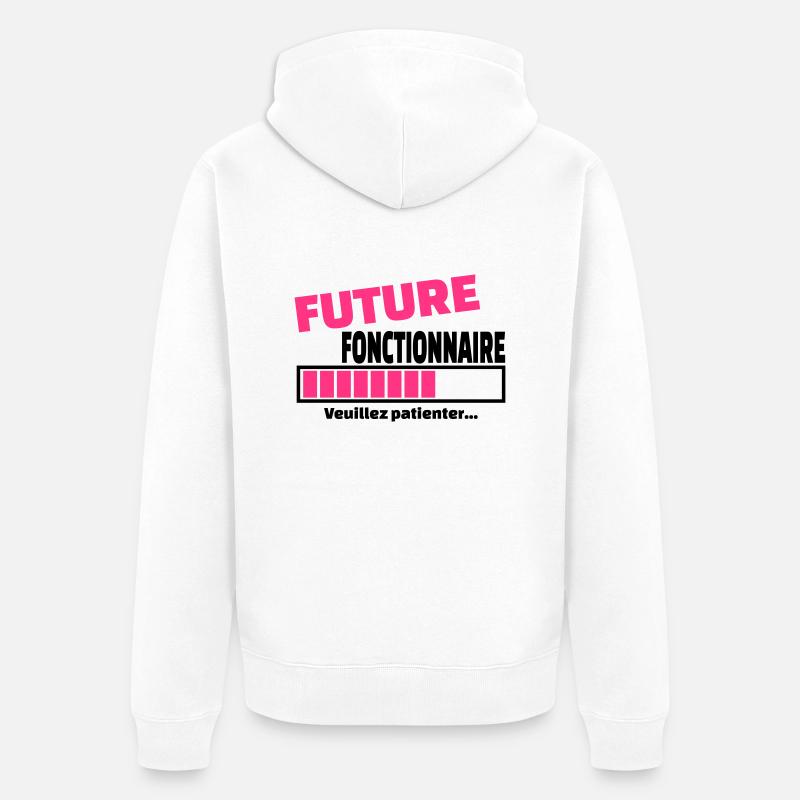 future fonctionnaire - Veste à capuche bio Premium Unisexe - blanc
