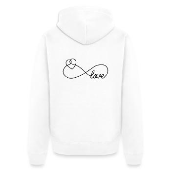 Eternal Love [Liebe Herz] - Unisex Premium Bio Zip Hoodie - Weiß - Hinten - Thijin (182cm)