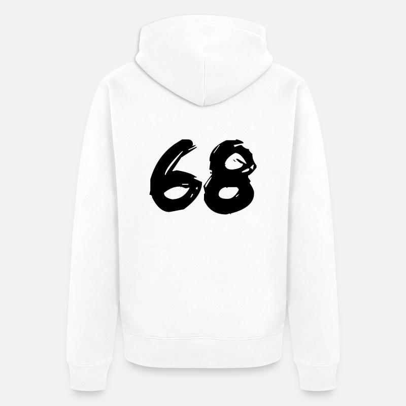 Brushed 68 - Unisex Premium Bio Zip Hoodie - Weiß
