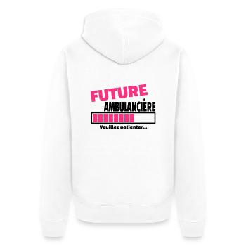 future ambulancière - Veste à capuche bio Premium Unisexe - blanc - Dos - Thijin (182cm)