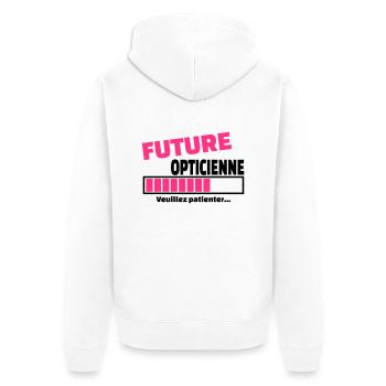 future opticienne - Veste à capuche bio Premium Unisexe - blanc - Dos - Thijin (182cm)
