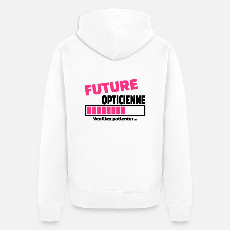 future opticienne - Veste à capuche bio Premium Unisexe - blanc