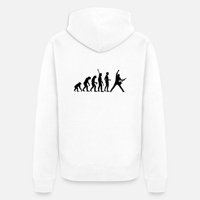 evolution_guitar_b - Unisex Premium Bio Zip Hoodie - Weiß