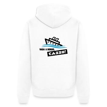 Vada a bordo, cazzo! - Unisex Premium Bio Zip Hoodie - Weiß - Hinten - Thijin (182cm)