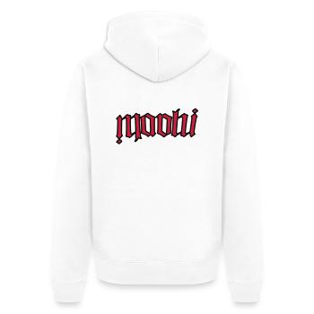 maohi - Unisex Premium Bio Zip Hoodie - Weiß - Hinten - Thijin (182cm)