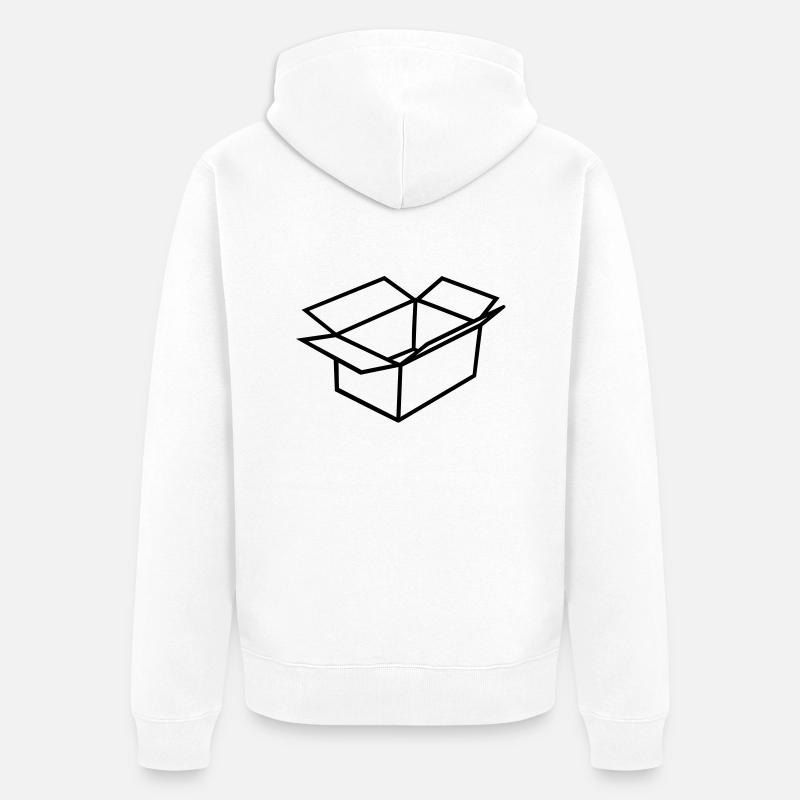 Karton - Unisex Premium Bio Zip Hoodie - Weiß
