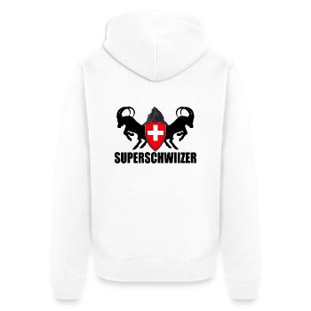 superschwiizer - Veste à capuche bio Premium Unisexe - blanc - Dos - Thijin (182cm)