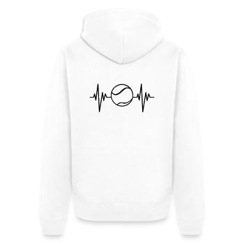 Tennis Pulse - Unisex Premium Bio Zip Hoodie - Weiß - Hinten - Thijin (182cm)