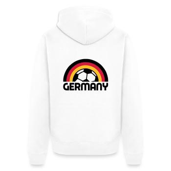 german rainbow soccer - Unisex Premium Organic Zip Hoodie - white - Back - Thijin (182cm)