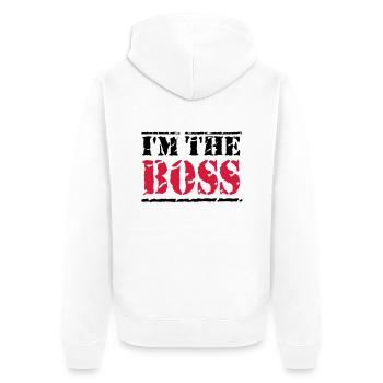 I'm the Boss - Unisex Premium Organic Zip Hoodie - white - Back - Thijin (182cm)
