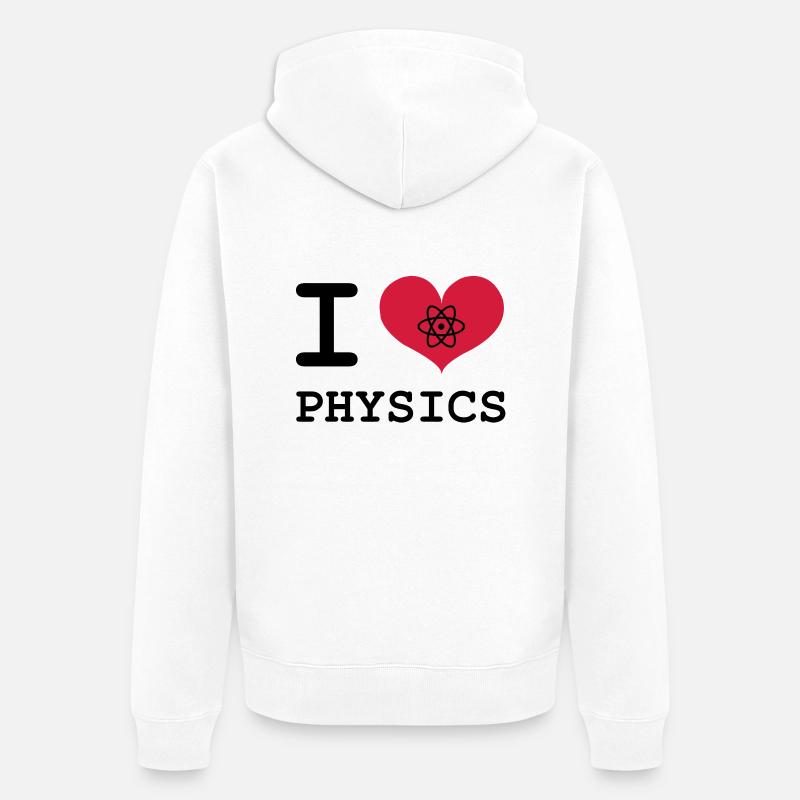 I Love Physics ! - Veste à capuche bio Premium Unisexe - blanc