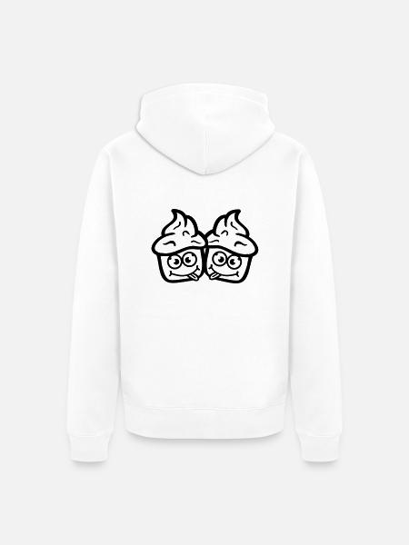 cupcake_smileys_tg1 - Unisex Premium Organic Zip Hoodie - white