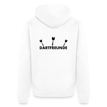Dartfreunde - Dart-T-Shirt - Unisex Premium Bio Zip Hoodie - Weiß - Hinten - Thijin (182cm)