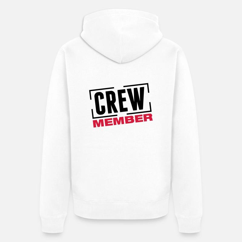 crew_member_design_bs2 - Unisex Premium Bio Zip Hoodie - Weiß