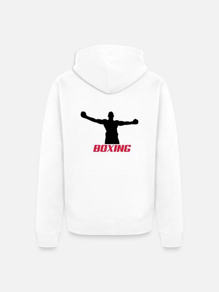boxing2 - Unisex Premium Bio Zip Hoodie - Weiß