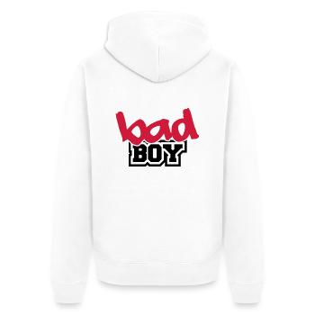 Bad Boy - Unisex Premium Organic Zip Hoodie - white - Back - Thijin (182cm)