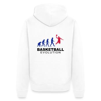 Basketball evolution - Unisex Premium Organic Zip Hoodie - white - Back - Thijin (182cm)