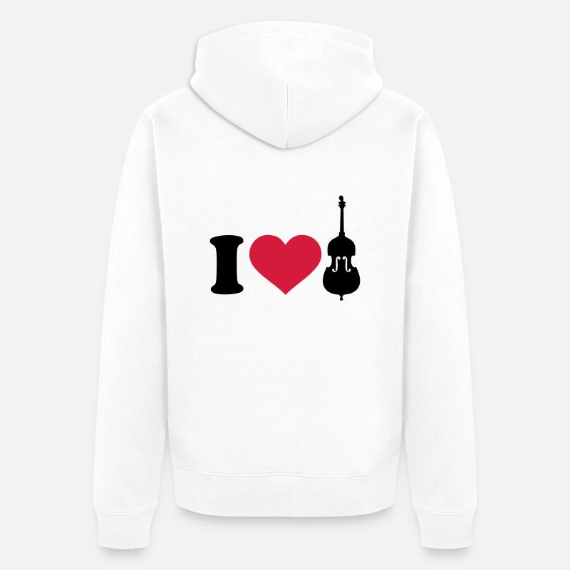 Kontrabass - Unisex Premium Bio Zip Hoodie - Weiß