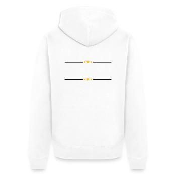2 star lines - Unisex Premium Organic Zip Hoodie - white - Back - Thijin (182cm)