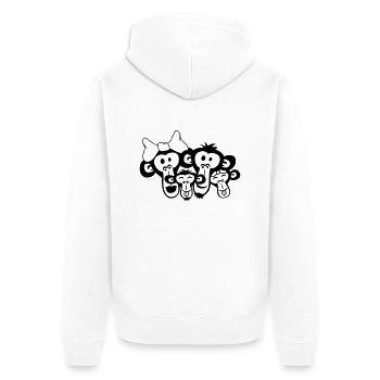 Affen Familie 2 Kinder Junge Papa Mama Eltern - Unisex Premium Bio Zip Hoodie - Weiß - Hinten - Thijin (182cm)
