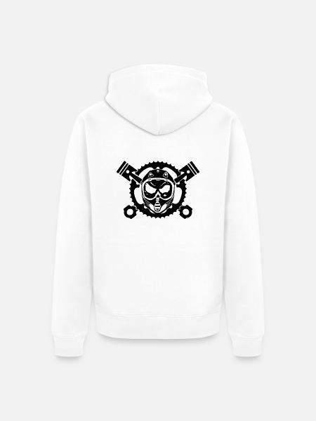 Motocrosshead - Unisex Premium Bio Zip Hoodie - Weiß