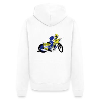 Speedway Team Sweden - Unisex Premium Bio Zip Hoodie - Weiß - Hinten - Thijin (182cm)