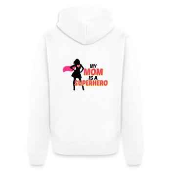 My mom is a Superhero - Veste à capuche bio Premium Unisexe - blanc - Dos - Thijin (182cm)