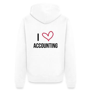 comptable / comptabilité / argent / Finance / Euro - Veste à capuche bio Premium Unisexe - blanc - Dos - Thijin (182cm)