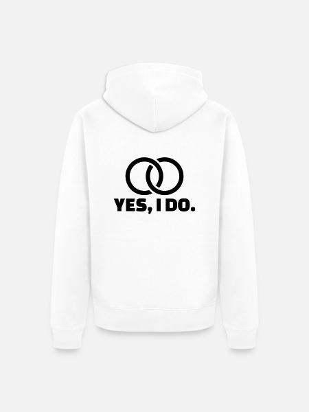 Heiratsantrag - Unisex Premium Bio Zip Hoodie - Weiß
