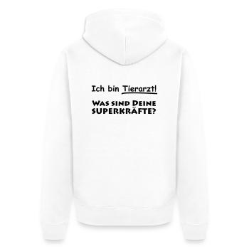 ich bin tierarzt - Unisex Premium Bio Zip Hoodie - Weiß - Hinten - Thijin (182cm)