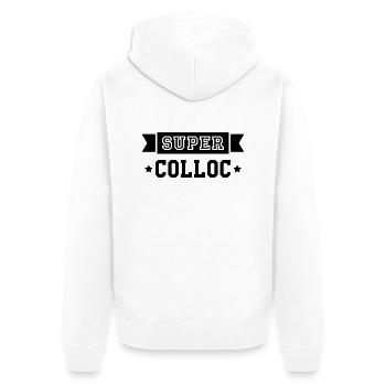 Coloc / Colocataire / Collocatrice / Amis / Appart - Veste à capuche bio Premium Unisexe - blanc - Dos - Thijin (182cm)