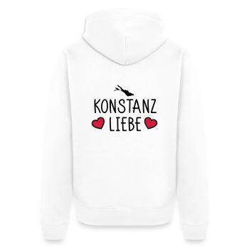 Konstanz Liebe - Unisex Premium Bio Zip Hoodie - Weiß - Hinten - Thijin (182cm)