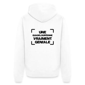Guadeloupe / Gwadloup / Guadeloupéen / 971 - Veste à capuche bio Premium Unisexe - blanc - Dos - Thijin (182cm)