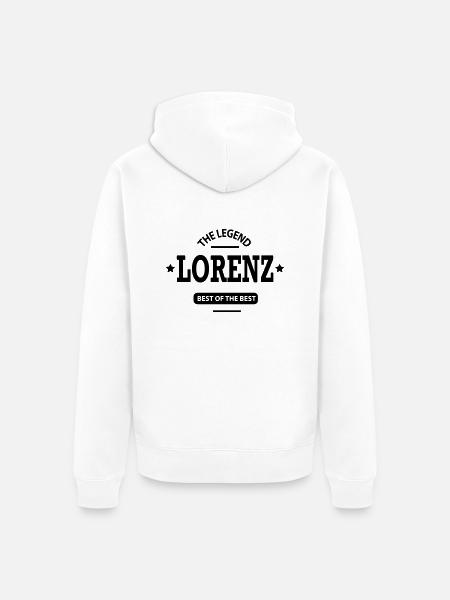 lorenz - Unisex Premium Bio Zip Hoodie - Weiß