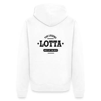 lotta - Unisex Premium Bio Zip Hoodie - Weiß - Hinten - Thijin (182cm)