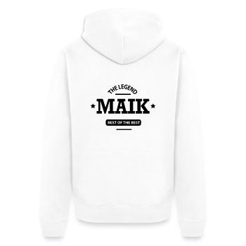 maik - Unisex Premium Bio Zip Hoodie - Weiß - Hinten - Thijin (182cm)