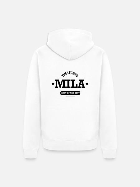 mila - Unisex Premium Bio Zip Hoodie - Weiß