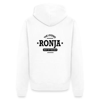 ronja - Unisex Premium Bio Zip Hoodie - Weiß - Hinten - Thijin (182cm)