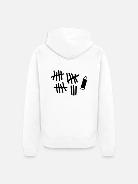 Striche - Stift - Unisex Premium Bio Zip Hoodie - Weiß