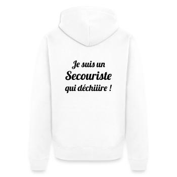 Erste Hilfe / Retter / Retterin / Arzt - Unisex Premium Bio Zip Hoodie - Weiß - Hinten - Thijin (182cm)