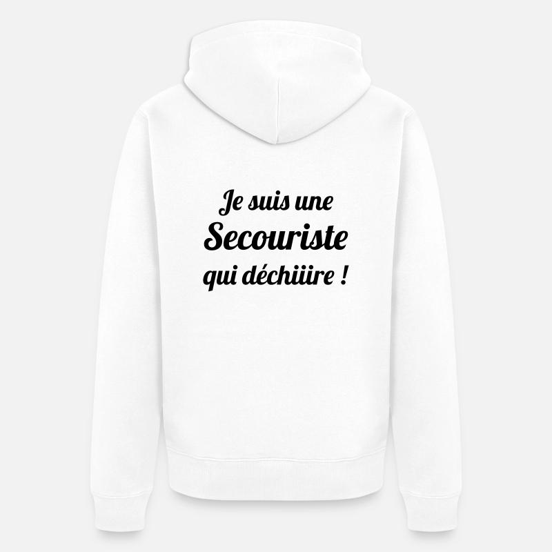 Secourisme / Secouriste / Secours / Secourir - Veste à capuche bio Premium Unisexe - blanc