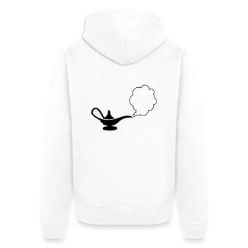 wunderlampe_01 - Unisex Premium Bio Zip Hoodie - Weiß - Hinten - Thijin (182cm)