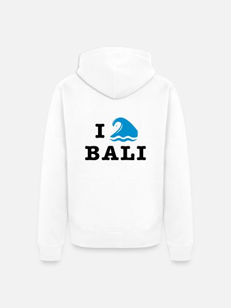 I Love Bali - Unisex Premium Bio Zip Hoodie - Weiß