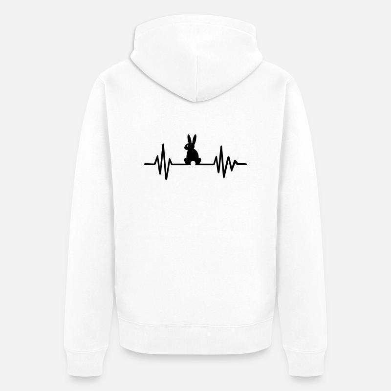 Lièvre - Veste à capuche bio Premium Unisexe - blanc