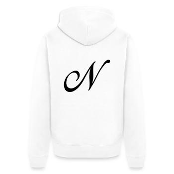 N - Unisex Premium Organic Zip Hoodie - white - Back - Thijin (182cm)