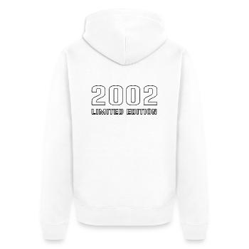 Geburtstag 2002 - Unisex Premium Bio Zip Hoodie - Weiß - Hinten - Thijin (182cm)