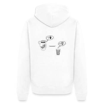 Bembel denkblase - Unisex Premium Bio Zip Hoodie - Weiß - Hinten - Thijin (182cm)